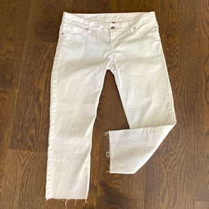 White Guess Crop Jeans